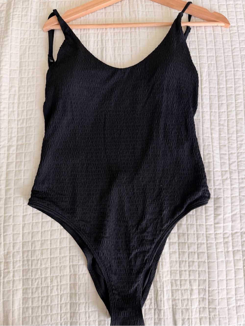 aerie Black Womens One-Piece Swimsuit